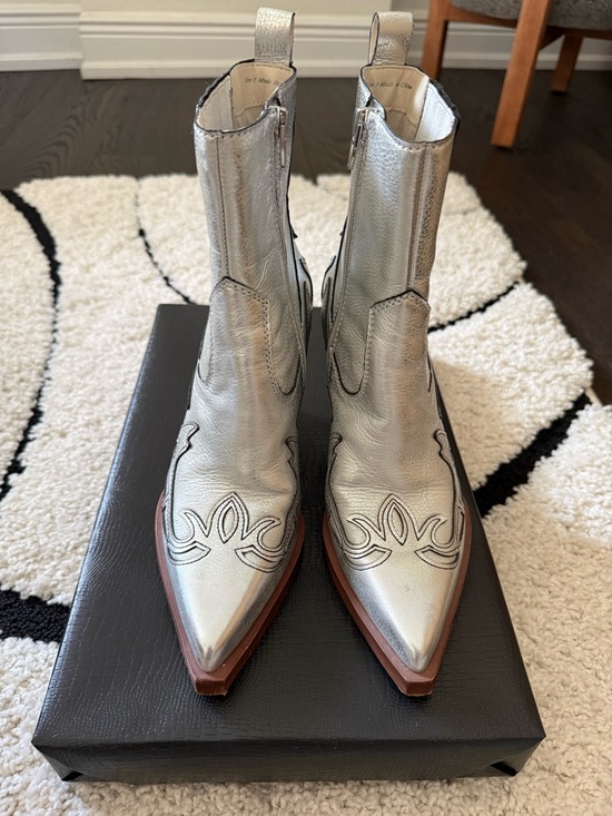 Dolce Vita Shoes - Dolce Vita Metallic Pointed Toe Western Ankle Boots - Women